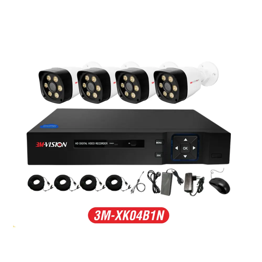 3M Vision 3M-XK04B1N AHD CCTV Kit